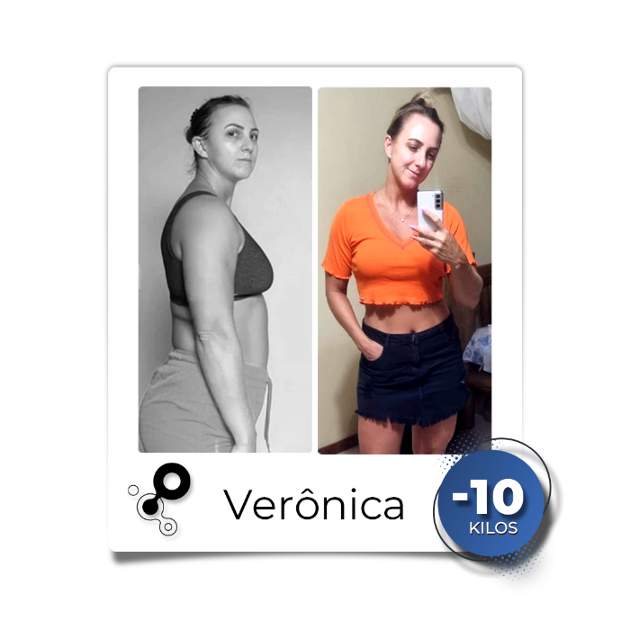 Verônica, antes e depois, 10 kg a menos